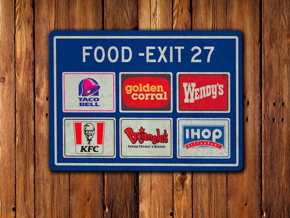 Highway Service Station Sign, Food, Restaurant, Wendy's, KFC Highway Service Station Sign, Food, Restaurant, Wendy's, KFC