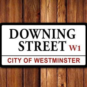 ダウニング街 - イギリスの道路標識 - 清潔感/古びた感じ、男の隠れ家、ガレージ、記念品、思い出、道路標識、ロンドン