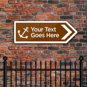 Personalised Tourist Information Metal Arrow Sign – Custom Directional Sign 400 x 141 mm