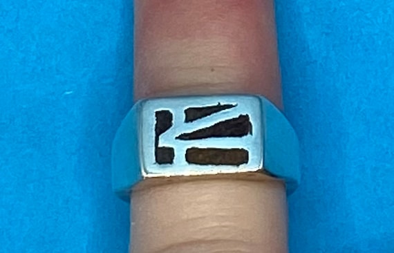 Silver ring with inlay - image 1