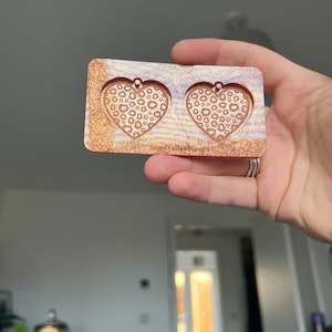 1.5 inch Leopard Print Hearts Silicone Mould