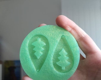 2 inch Christmas Tree Teardrop Earrings Silicone Mould