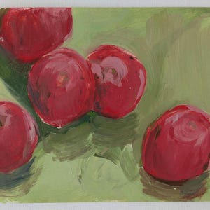 Dipinto di mele di frutta / Pittura a olio irlandese / impressionista