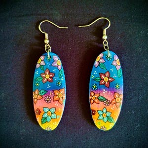 Rainbow Flower Earrings