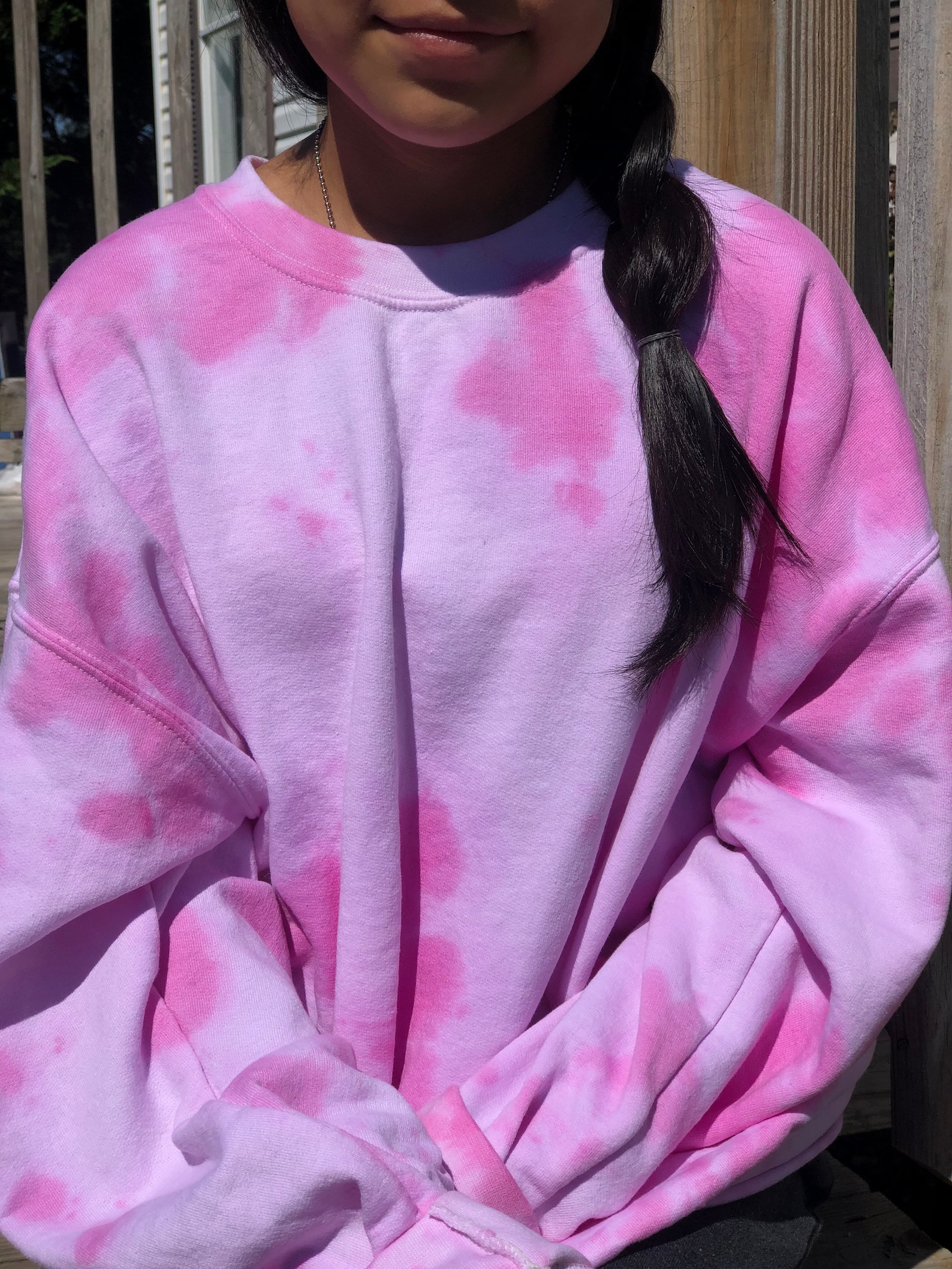 pink tie dye sweatshirt