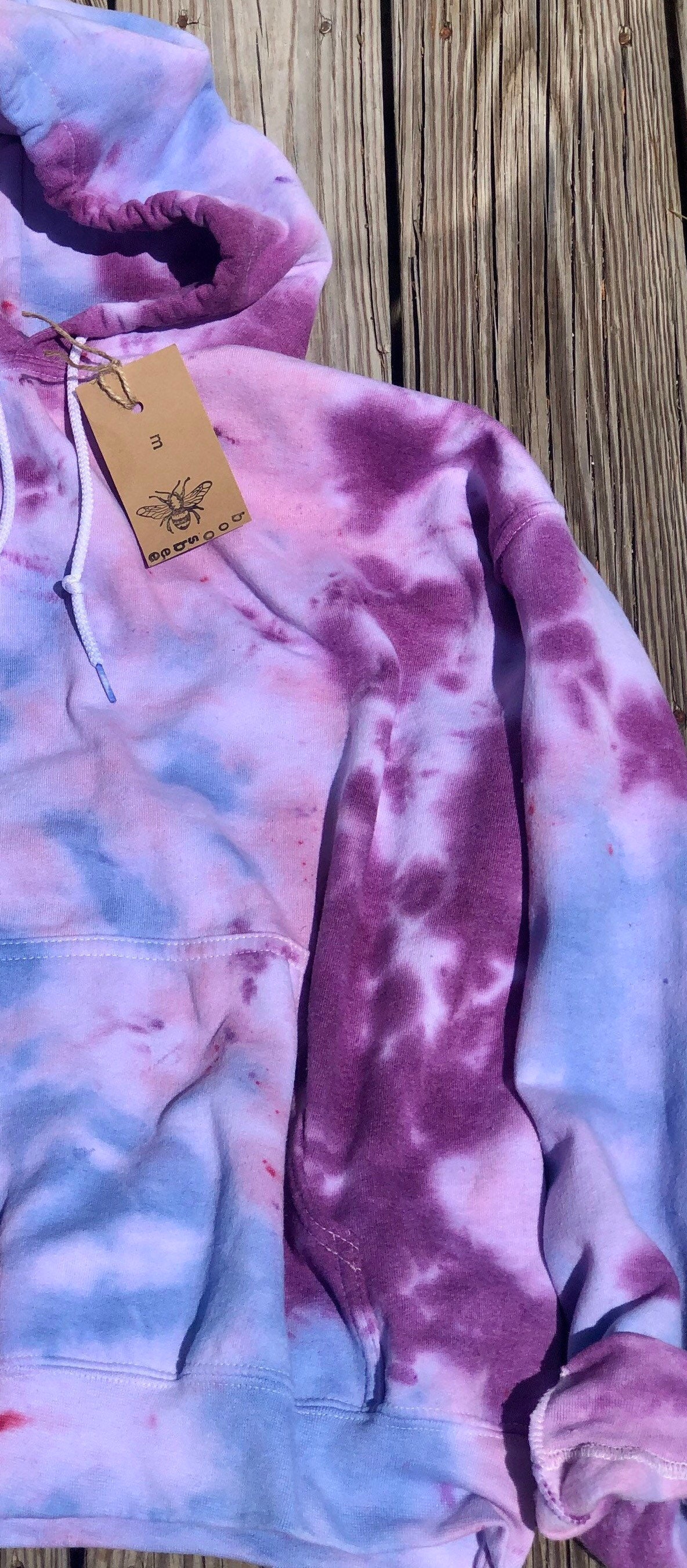 Blue pink tie dye hoodie Clearance