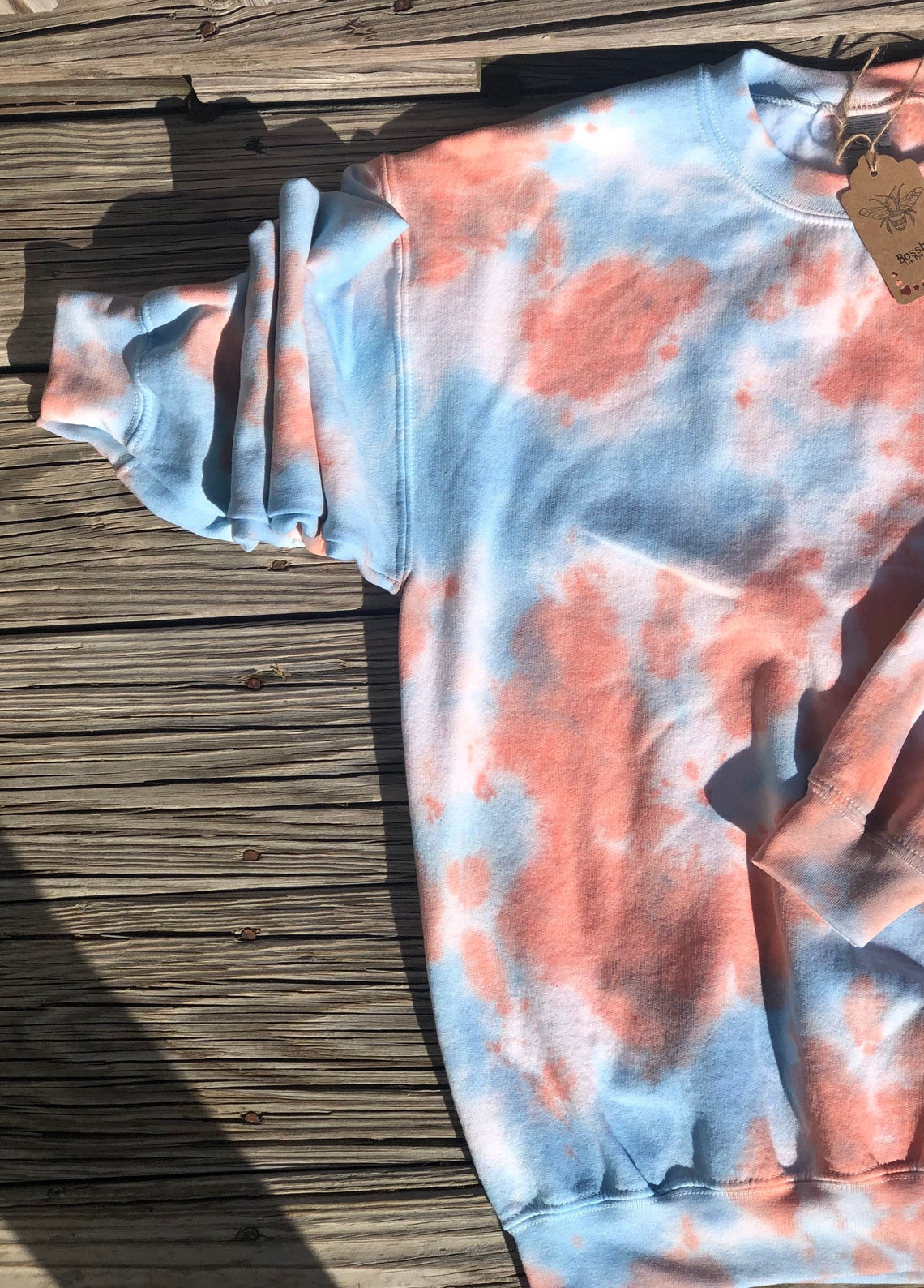 Tie Dye Crewneck Sweatshirts /blue/orange Sunset/best - Etsy