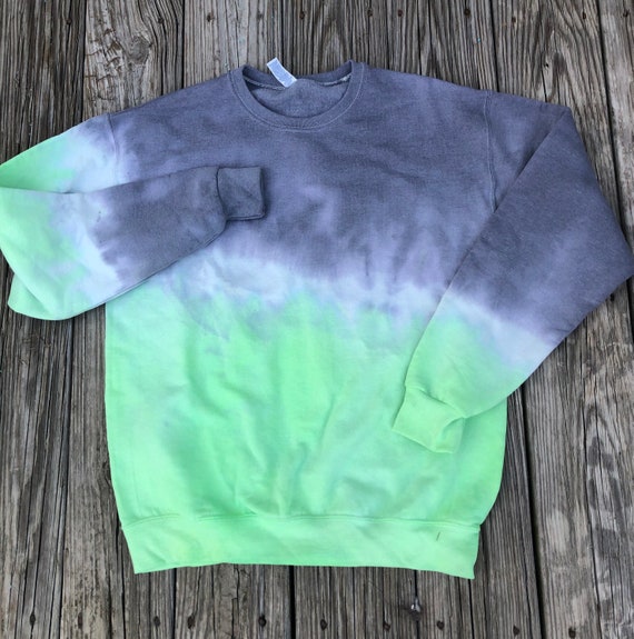Tie-dye Hoodie Sweatshirt/grey/neon 