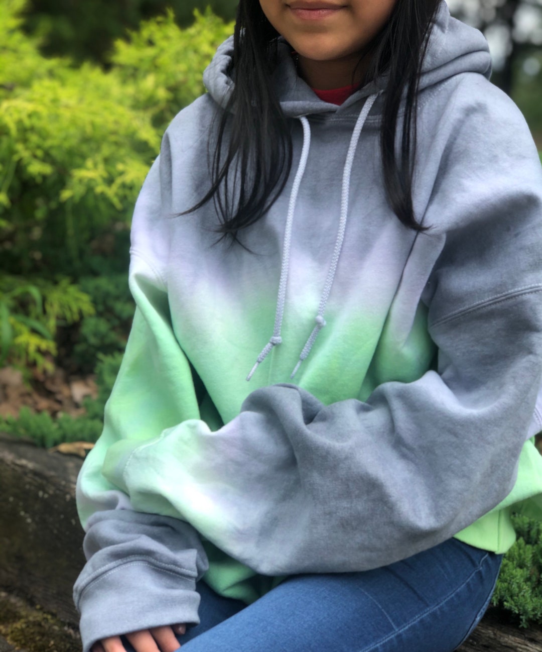 Green tea womens tie dye sweatshirt sale