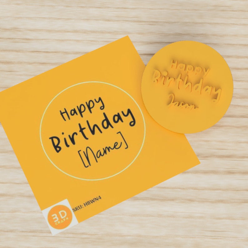 Custom Name Happy Birthday Cookie Embosser Style 4 Home Hobby Craft Supplies Tools Safarni Org