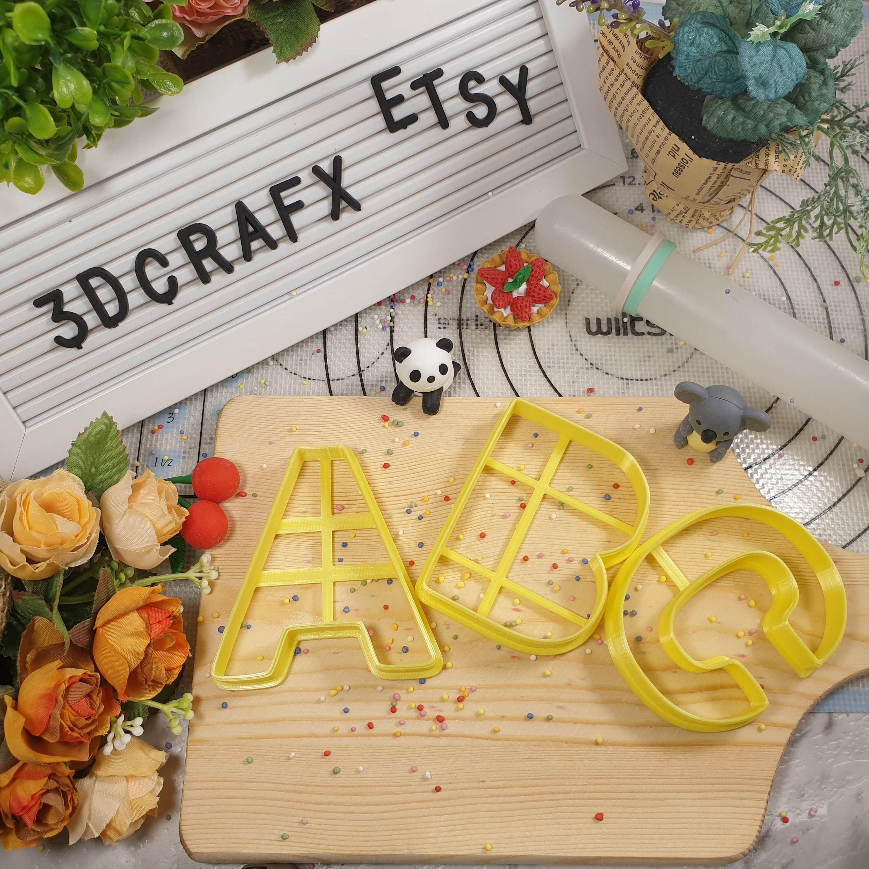 Uppercase Alphabet cookie cutter set OUTLINE ONLY Style 1 Etsy