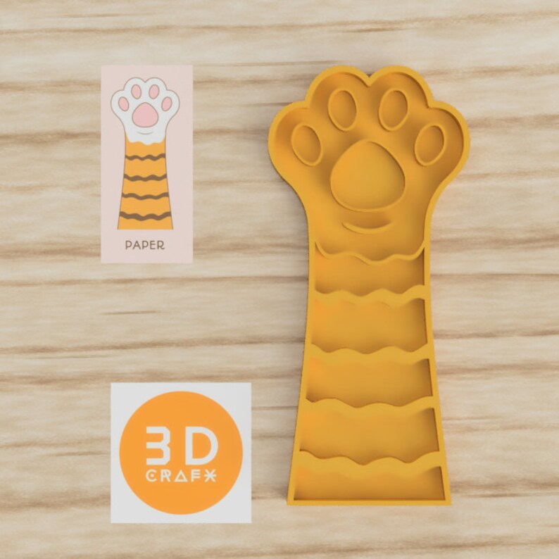 Cat Paw Rockscissorspaper Cookie Cutter and Embosser paper Etsy UK