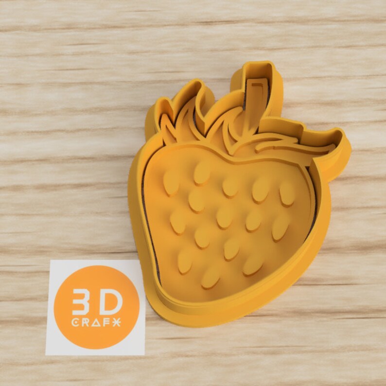Strawberry Cookie Fondant Cutter Stamp and Embosser in Fruit Etsy