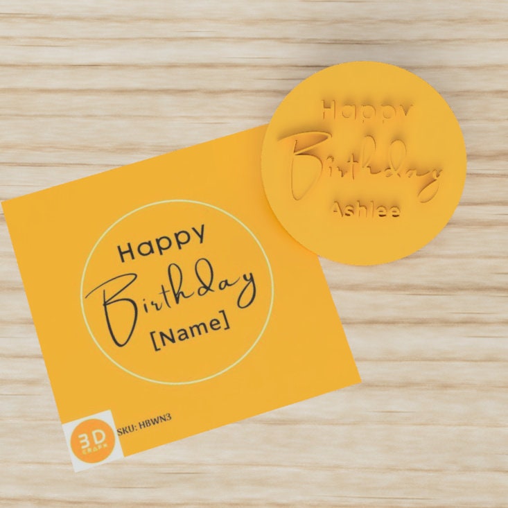 Style 3 Custom Name Happy Birthday Cookie Embosser Etsy Style 3 Custom Name Happy Birthday Cookie Embosser Etsy