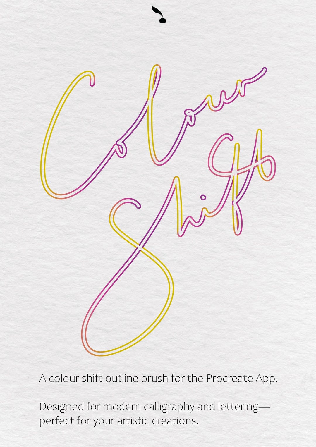 Shift Caligraph Colour Shift Outline Brush for Procreate – Colour-changing Pressure ...