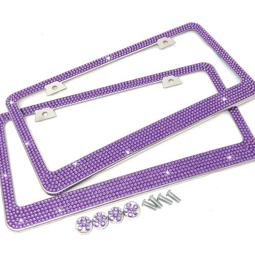 Purple Bling Rhinestone Crystal License Plate Frame SPARKLY Etsy