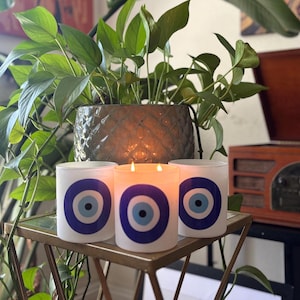 Evil Eye Candle | Protection | Vanilla | Evil Eye | Obsidian | New year |