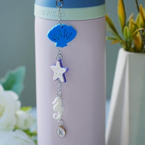 Ocean Series Tumbler Handle Charm, Shell Charm for Tumbler Cup, Personalized Cup Pendant decoration, Cup Initial Charm, Birthday Gift