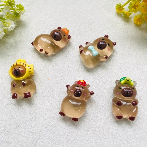 5PCS Cartoon Capybara Magnets for Kitchen/Office, Cute fridge Magnets Set, Housewarming Gift