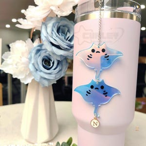 Moth Charm for Stanley Cup, Tumbler Handle Charm, Tumbler Initial Charm, Personalized Stanley Charm, Stanley Cup Accessories