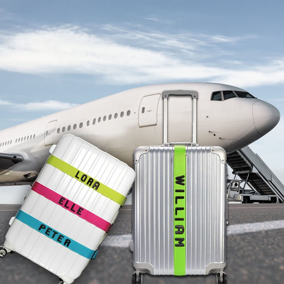 Embroidered Luggage Strap, Personalized Name Luggage Strap,4 Colors Luggage Belt,180cm X 5cm