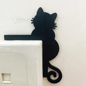 Black Cat Decor, Halloween Corner Decor, Socket Fall Hanger, Halloween Hanging, Holiday Decorations, Spooky Home Charm, Cat Lover Gift