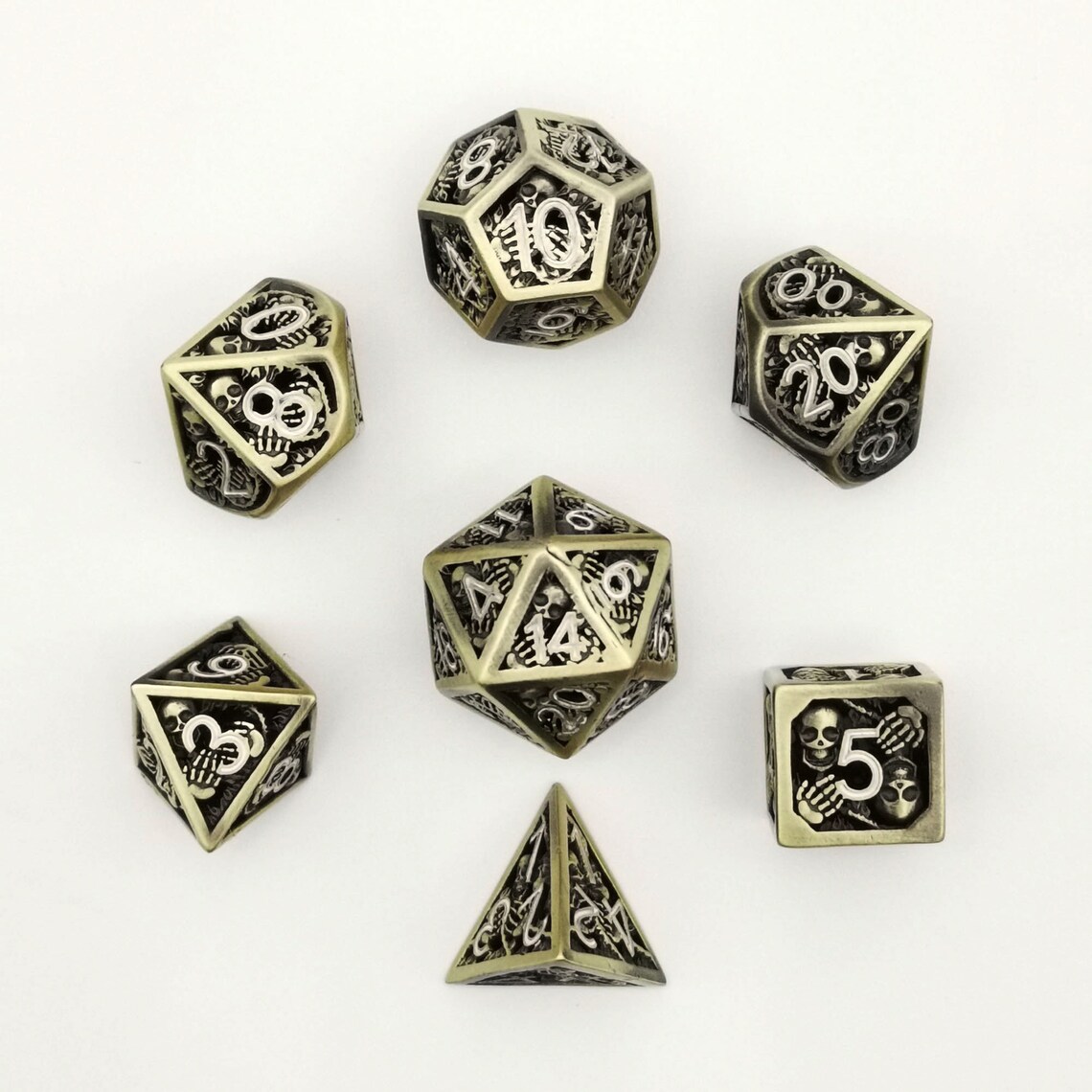 Retro Bronze Hollow Skull Dice Skull Metal Dice with Velvet Etsy