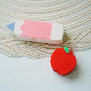 Teacher Straw Topper for Tumbler, Red Apple Straw Topper, Pencil Straw Cover, Tumbler Letter Charms, Teacher Cup Straw Cover, Teacher Gift
