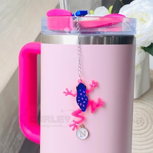 Cute Frog Straw Topper, Tumbler Straw Charm, Cup Straw Charm Holders, Frog Charms, Straw Slider for cup, Summer Drinkware Accessories