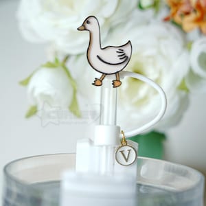 Goose Straw Topper, Cute Animal Straw Dust, Straw Cap for Tumbler, Letter Charm Straw Accessories, Straw Decoration, Friend Gift