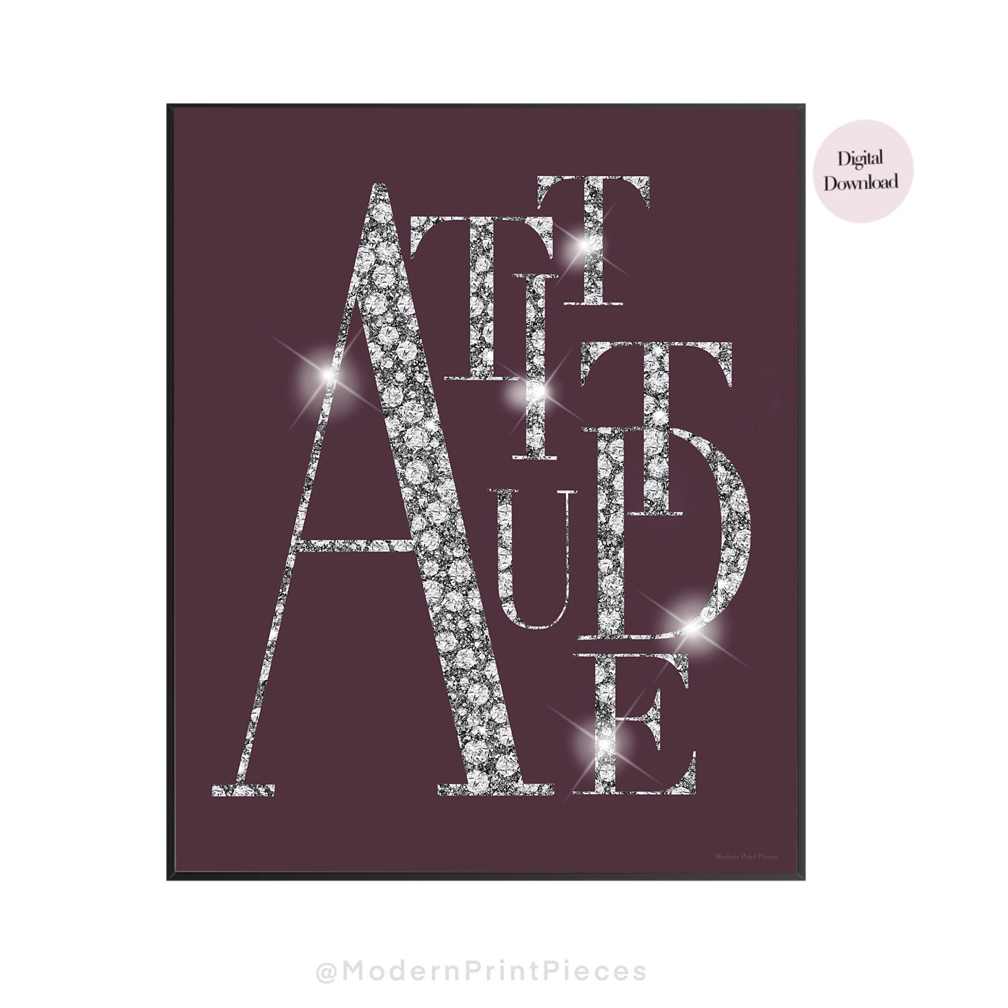Glam Wall Decor Instant Printable Bling Typography Print - Etsy