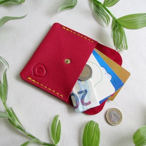 Porte-cartes en Cuir Upcyclé | Cousu-main | Porte monnaie en cuir | Cadeau Unisexe