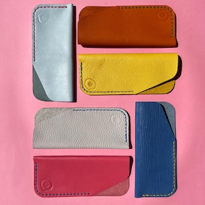 Minimalistische Brillenhülle aus Leder | Brillenetui | Brillenbeutel | Brillenschutz | Schlanke Ledertasche