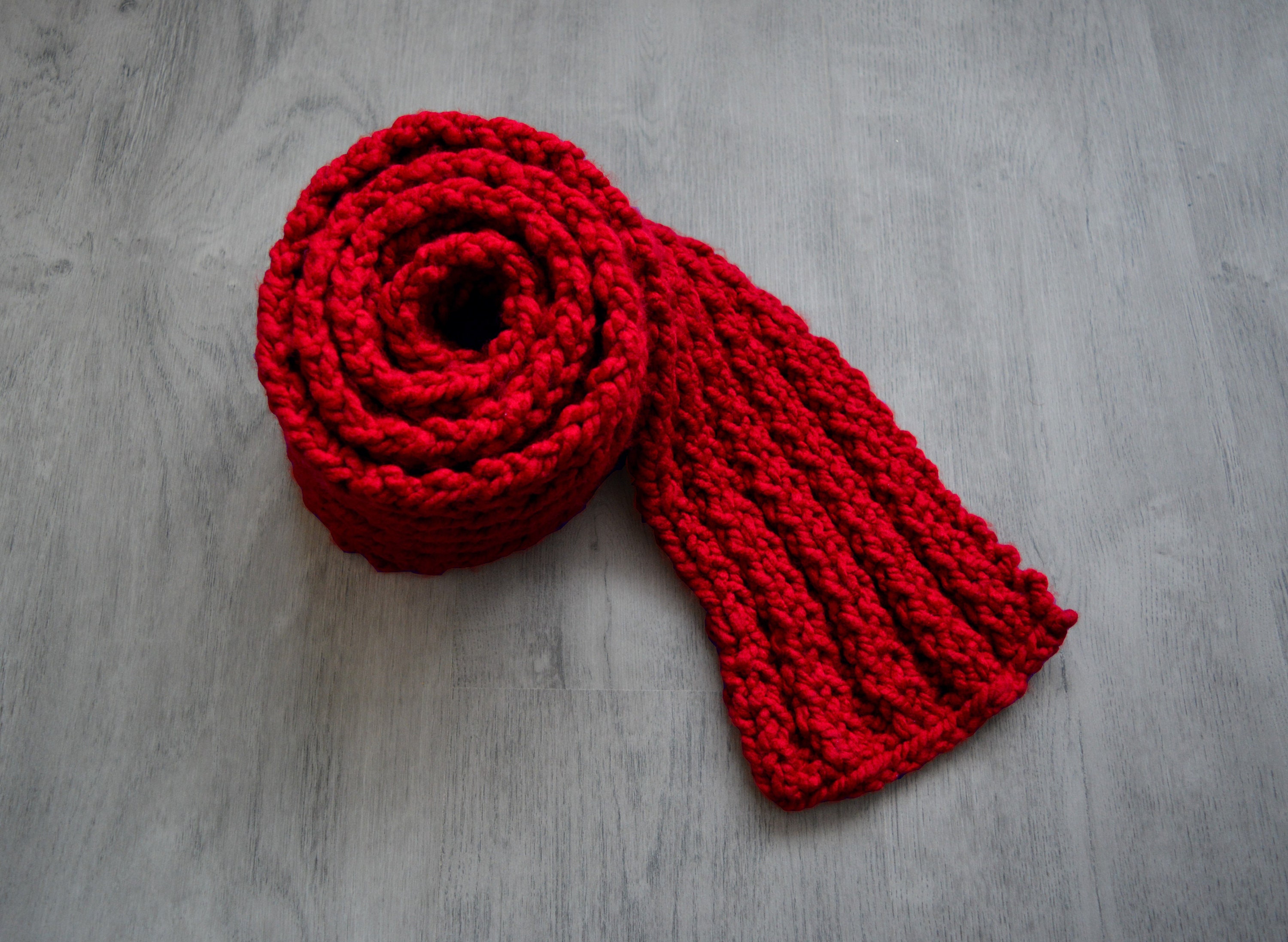 Hand Knitted Super Chunky Scarf - Etsy