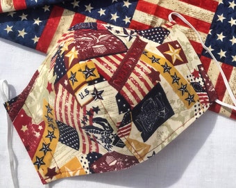 Patriotic USA Flag Face Masks, Nose wire | Quality | Reusable |