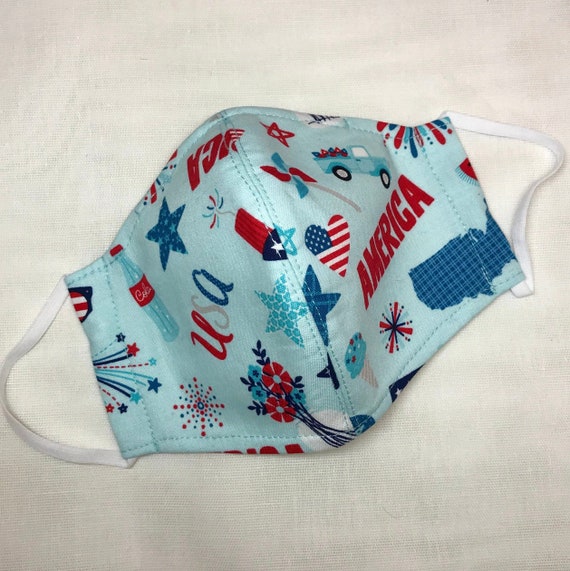American Pride Face Masks with Pocket, Nose wire | Quality | Reusable | USA | GO VOTE!