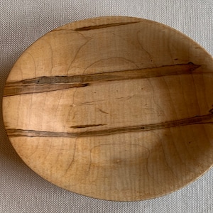 Hand carved tiger maple bowl with ambrosia intrusions