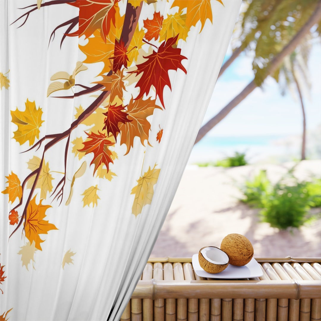 Fall Window Curtains, Fall Leaf Curtains, Autumn Curtains Etsy