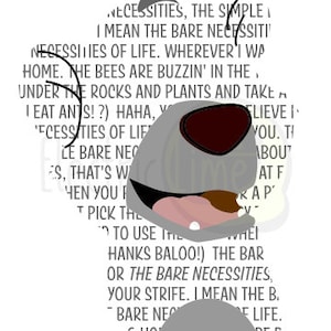 Bear Inspired with Lyrics Silhouette SVG Cut Digital Download