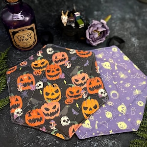 Elaka pumpor / Grytlapp / Läskig köksdekoration / Halloween-heminredning och presenter