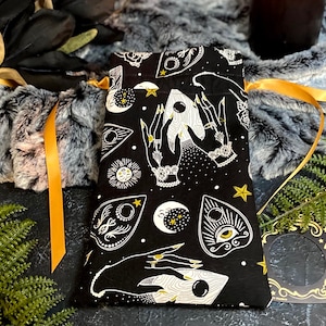 Ouija / Tarot Card or Dice Bag | Celestial Drawstring Pouch for a Tarot Deck