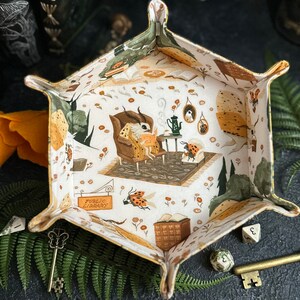 Moth Tales / Dice Tray with Snaps / Foldable valet for RPG Tabletop Game Night