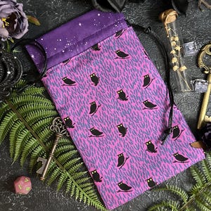 Eulennacht / Tarotkartenbeutel / Würfelbeutel / Hexenbeutel für ein Tarot-Deck