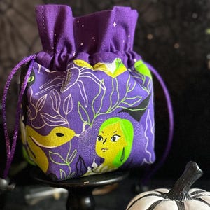 Strane avventure / Mini borsa per dadi formato Halfling con tasche / Piccola borsa per dadi per pozioni del dungeon e incantesimi