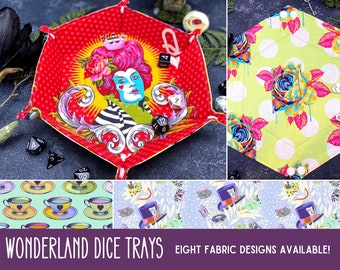 Custom Wonderland Collapsible Dice Tray with Snaps for Storage / RPG Dungeon Dragon Foldable Snap Valet Gift