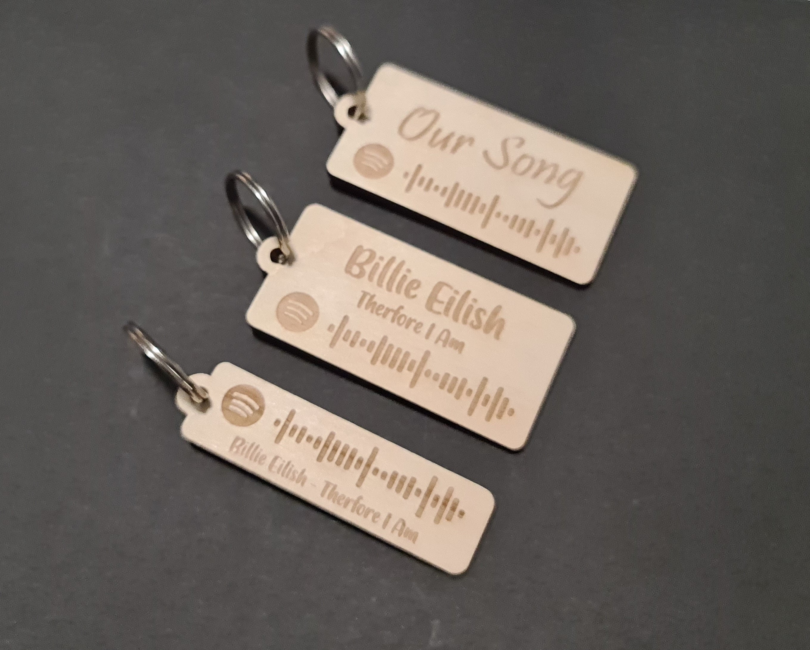 Spotify Keyring Set of 2 Acrylic and Wood Keyring Your Song Etsy UK