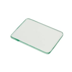 May include: A clear glass microscope slide with a smooth surface.