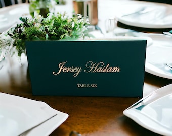 Wedding Table Guests Place Card Name Card Real Metallic Foil