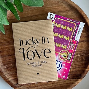 Porte-cartes à gratter pour mariage fait main personnalisé (lot de 10)
