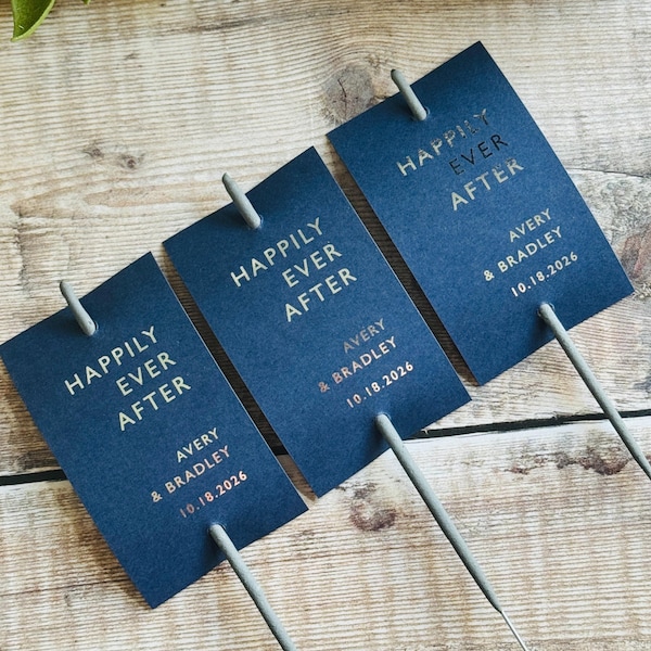 Wedding Exit Sparkler Tags Personalised